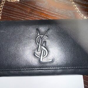 Yves Saint Laurent Black Leather Chevre Belle De Jour Wallet
